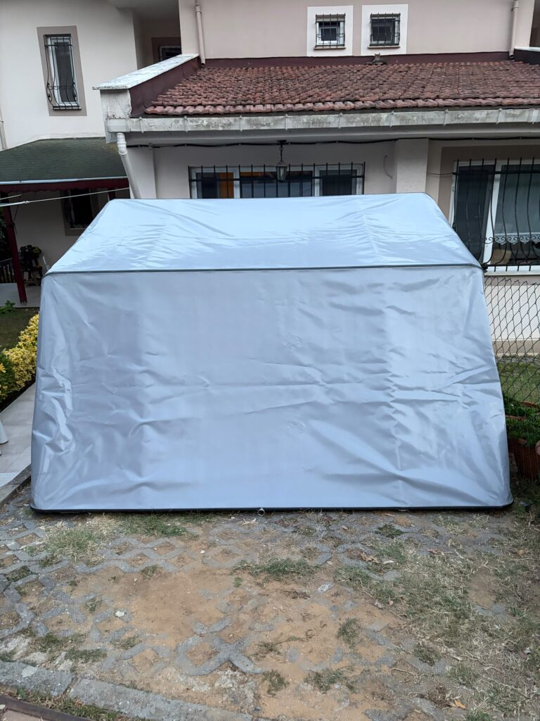 Duble 3'lü Gri Moto Garaj (175x250x350)