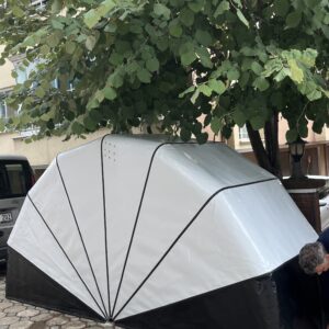 9 Segment Beyaz Siyah Moto Garaj (175x125x350)
